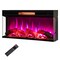 Black 36 Inch 3-Sided 1500W Electric Fireplace with 7-Color Flame and Remote Control